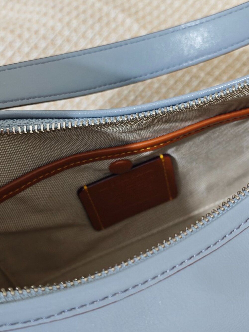 Coach Blue Leather Hobo Shoulder Bag With Extra Crossbody Strap - Picture 8 of 12